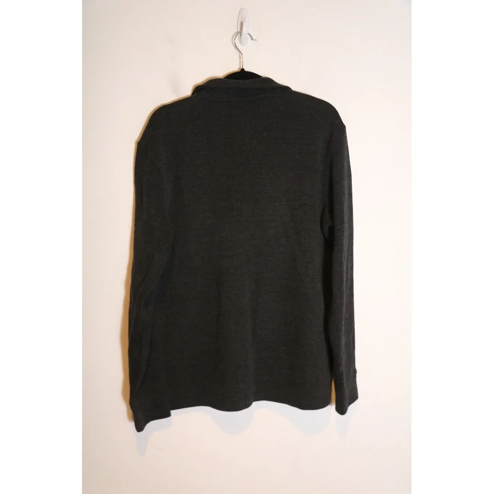 Polo Ralph Lauren Quarter Zip Pullover Sweater Medium Charcoal Gray 100% Cotton